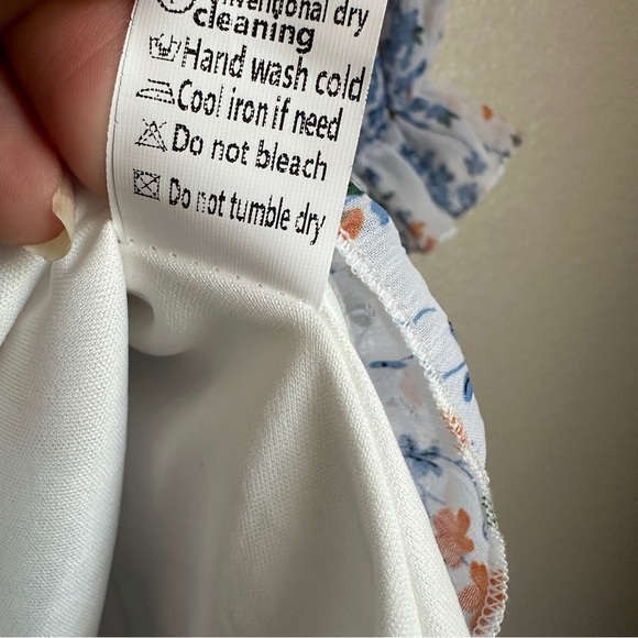 Spring Summer‎ Deep V-Neck Ruffle Long Sleeve Floral Print Mini Dress Sz S - Picture 10 of 13